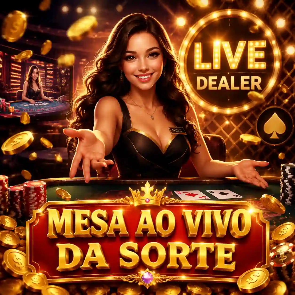 Mesa de cassino ao vivo no 54e.com com dealer real